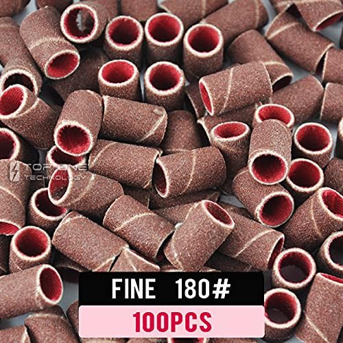 NAILWIND Nail Drill Bits, Sanding Bands 100 Pcs 180# fine Grit Efile Sand Set Size Electric File Nail Bits for Manicures and Pedicures Care Nail Tools - Image 3