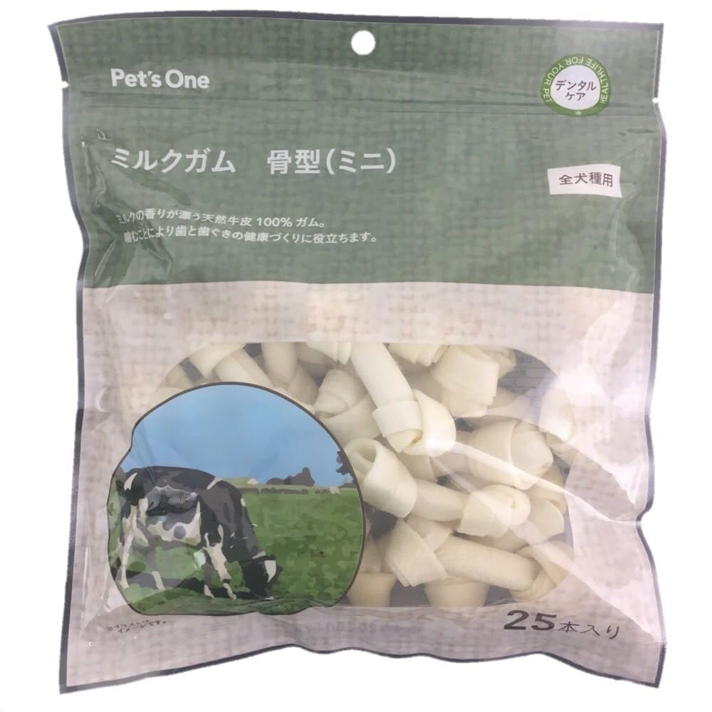 Amazon | カインズ(CAINZ) 犬用おやつ ミルクガム 骨型 ミニ 25本 天然