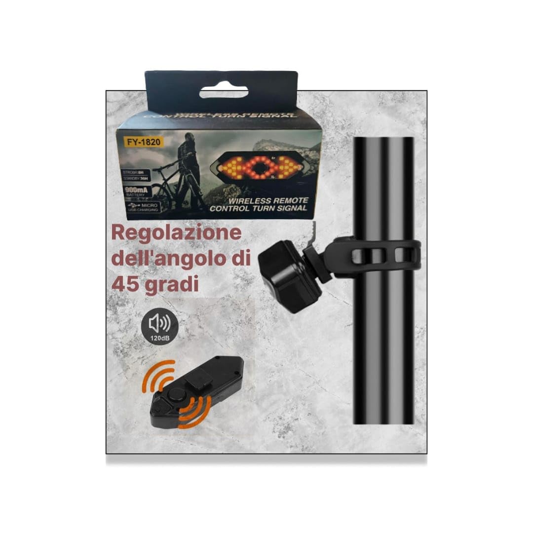 Luce Posteriore Bici Con Frecce E Sonoro - Telecomando Wireless, Ricaricabile USB, Impermeabile IPX4 - Foto 11