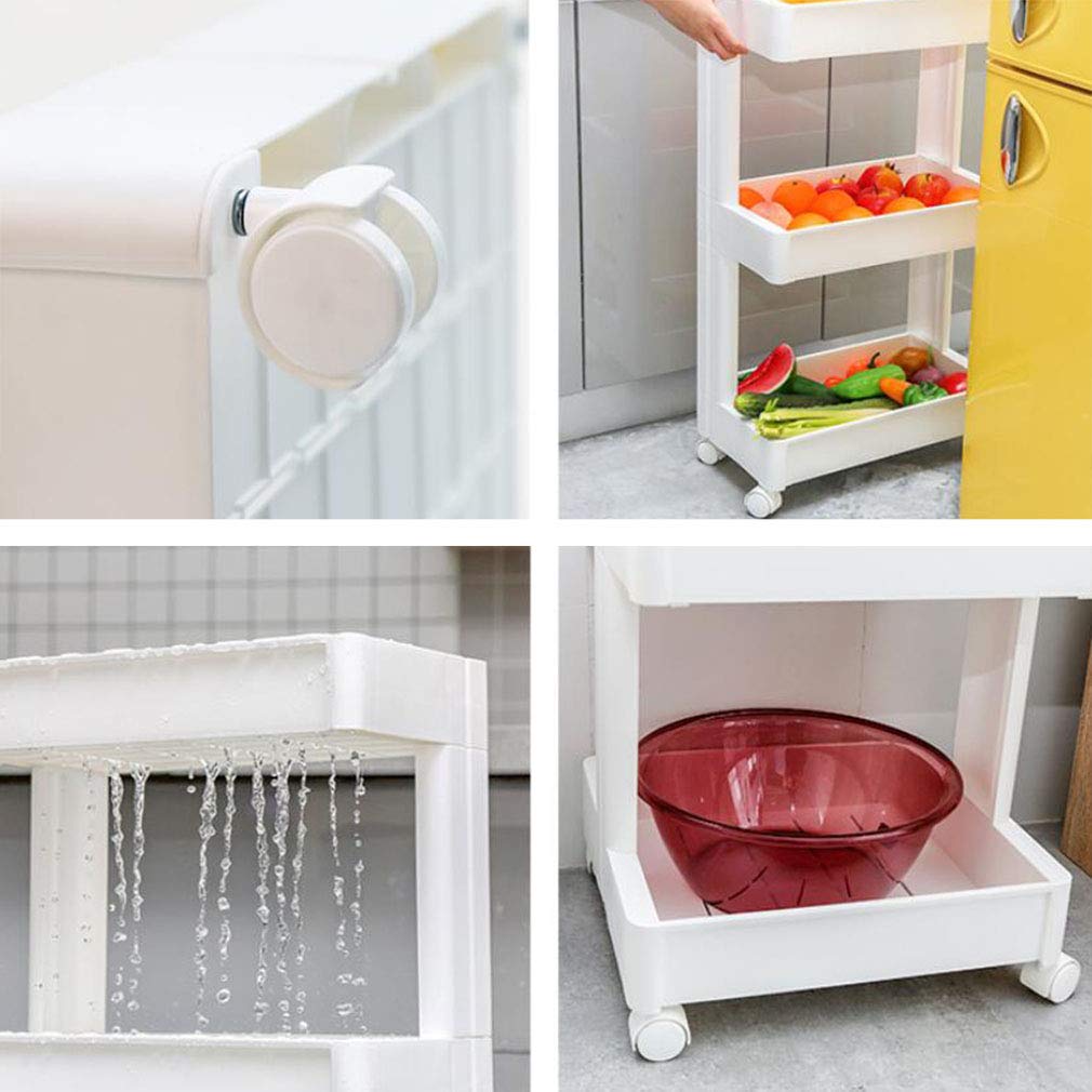 Estante de Almacenamiento en la Cocina Estante para Lavabo Estante Movible Alta Capacidad 3/4 Capas Baño de plástico Inodoro LINGZE
