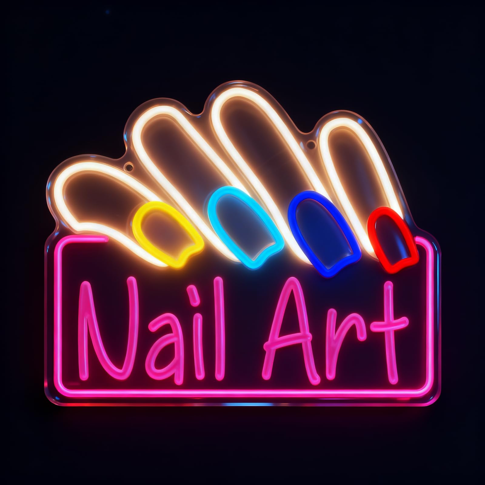 Nail Art Neon Sign Wall Decor Light Up Your Beauty Space USB Powered Dimmable Neon Light for Professional Nail Salons Beauty Parlors Personal Nail Studios Vanity Tables 13.78"* 11.02"