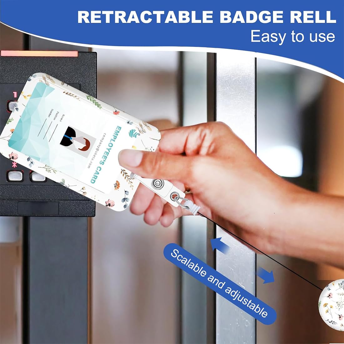 Lanyard con Tarjetero Colgante Retráctil Porta Tarjetas Identificativas para Oficina Enfermera Estudiante