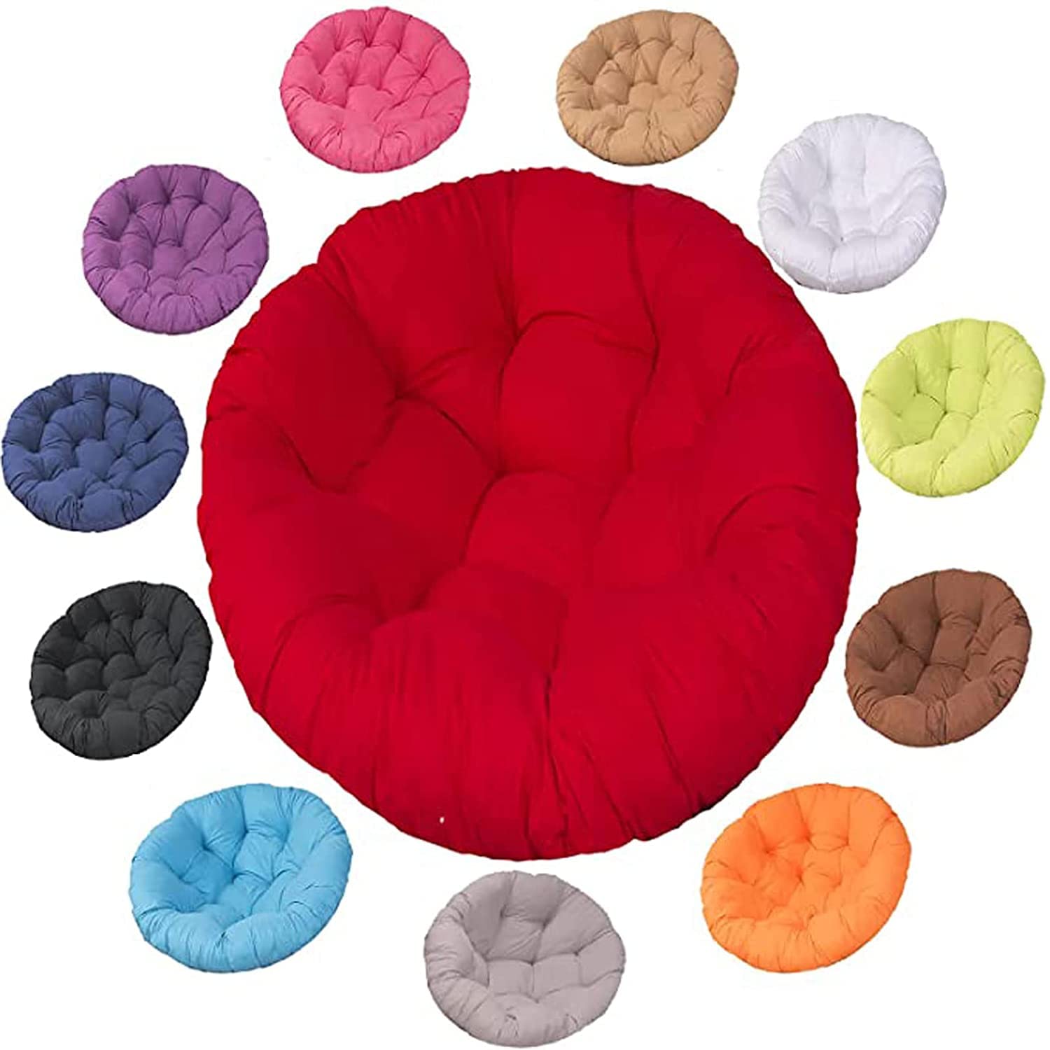 SHAIRMB Papasan Round Chair Cushions, Thicken Papasan Chair Cushion, Swing Chair Cushion Outdoor, for Outdoor Garden, Balcony and Living Room, Outdoorn,red,80x80cm