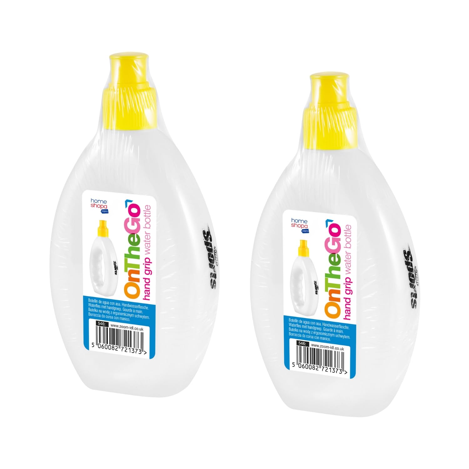Homeshopa.com Homeshopa Joggers Grip Bottle, 2 Pack 250Ml Handheld Plastic Water Bottle, Leakproof Spout, Easy-Grip Design For Running, Walking, Gym, Outdoor Fitness & Daily Hydration
