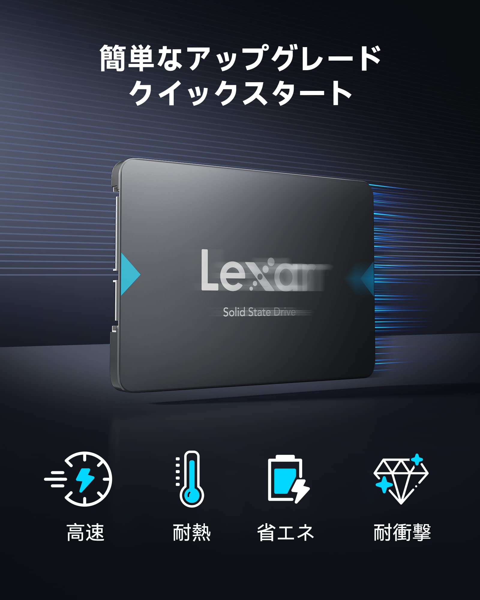 Amazon | Lexar NQ100 SSD 960GB 内蔵2.5インチ SATA3 7mm 6Gb/s