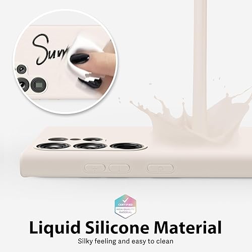 Miniatura 4 de oakxco Funda para teléfono Samsung Galaxy S22 Ultra con agarre de silicona líquida, bonita funda delgada y delgada de goma suave de TPU para mujeres