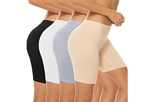 4 Packs Women's Cotton Underwear Providing Unparalleled Anti-Chafing Comfort While Cycling