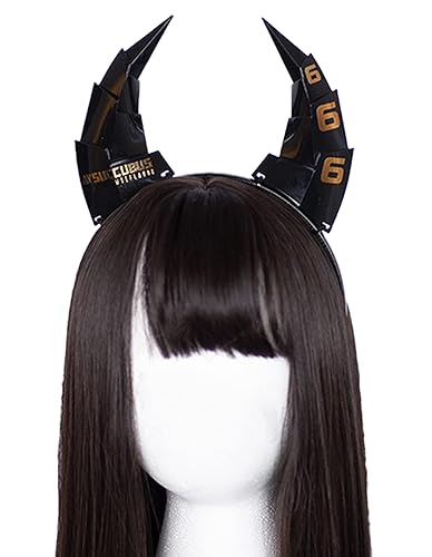 MOEFLAVOR Cyber Succubus Headband | Devil Horns Kawaii Anime Cyberpunk Head Band Matches Any Halloween and Cosplay Costume