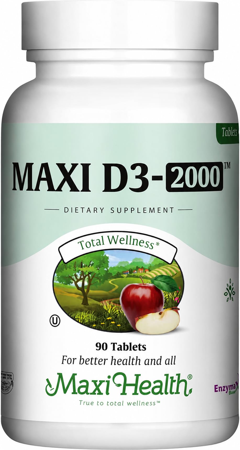 Maxi Health® Vitamin D3 2000IU Supplement (90 Tablets) 90 Count (Pack of 1) Tablets