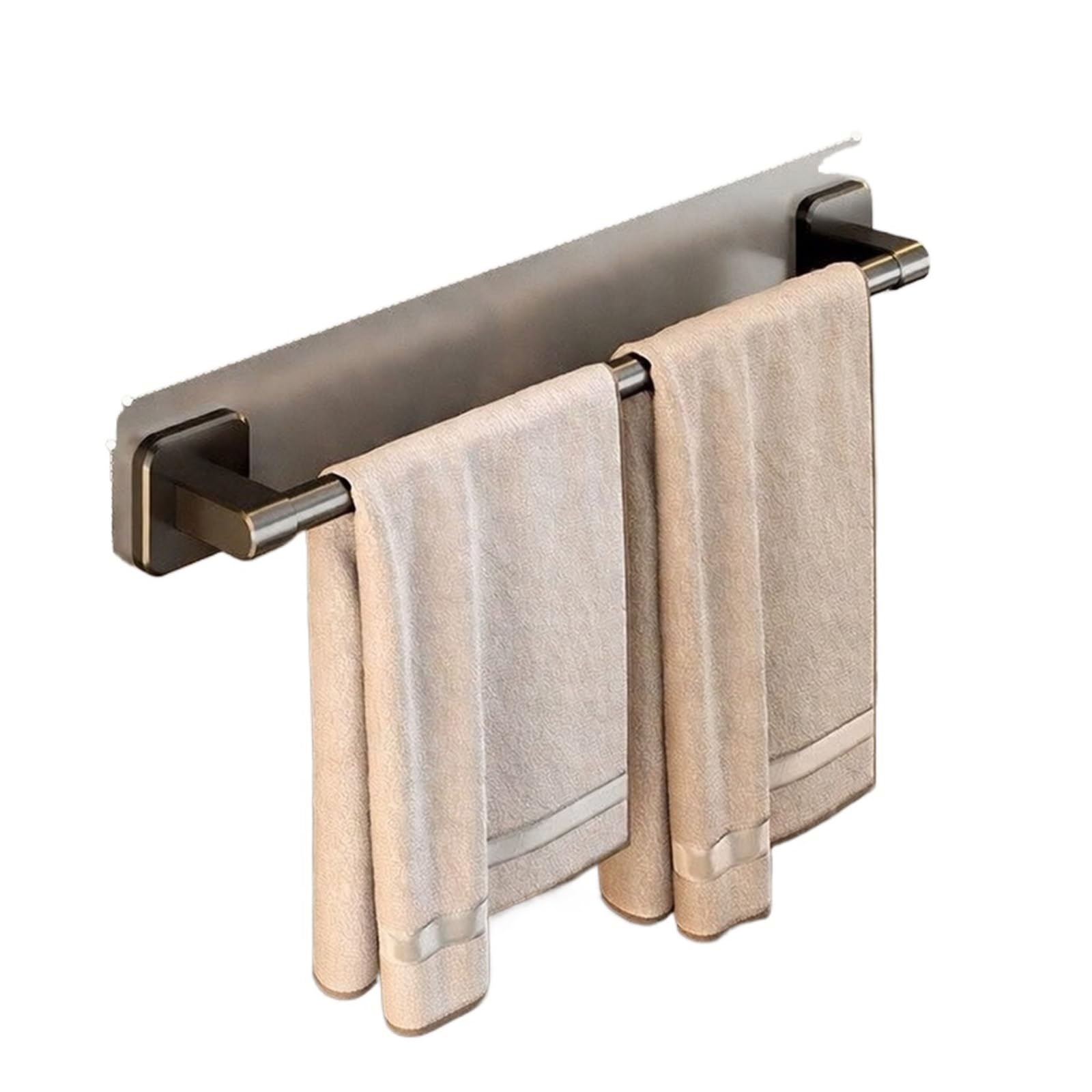 Bathroom towel rail 30-50cm Towel Bar Rack for Bathroom Wall Mounted Heavy Duty Hand Holder Space-Saving Rod(50cm Black)