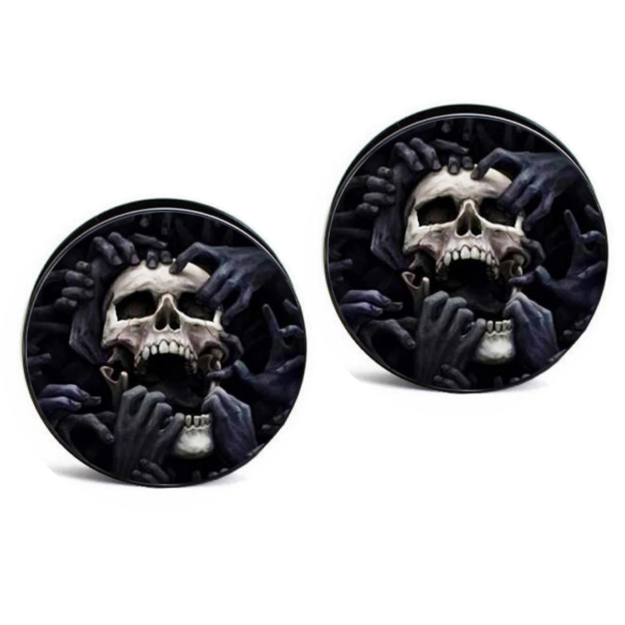 Decentraland2 Pcs Acrylic Skull Ear Gauges Ear Plugs Stretcher Expander Piercing Jewelry Hypoallergenic 6g(4mm)