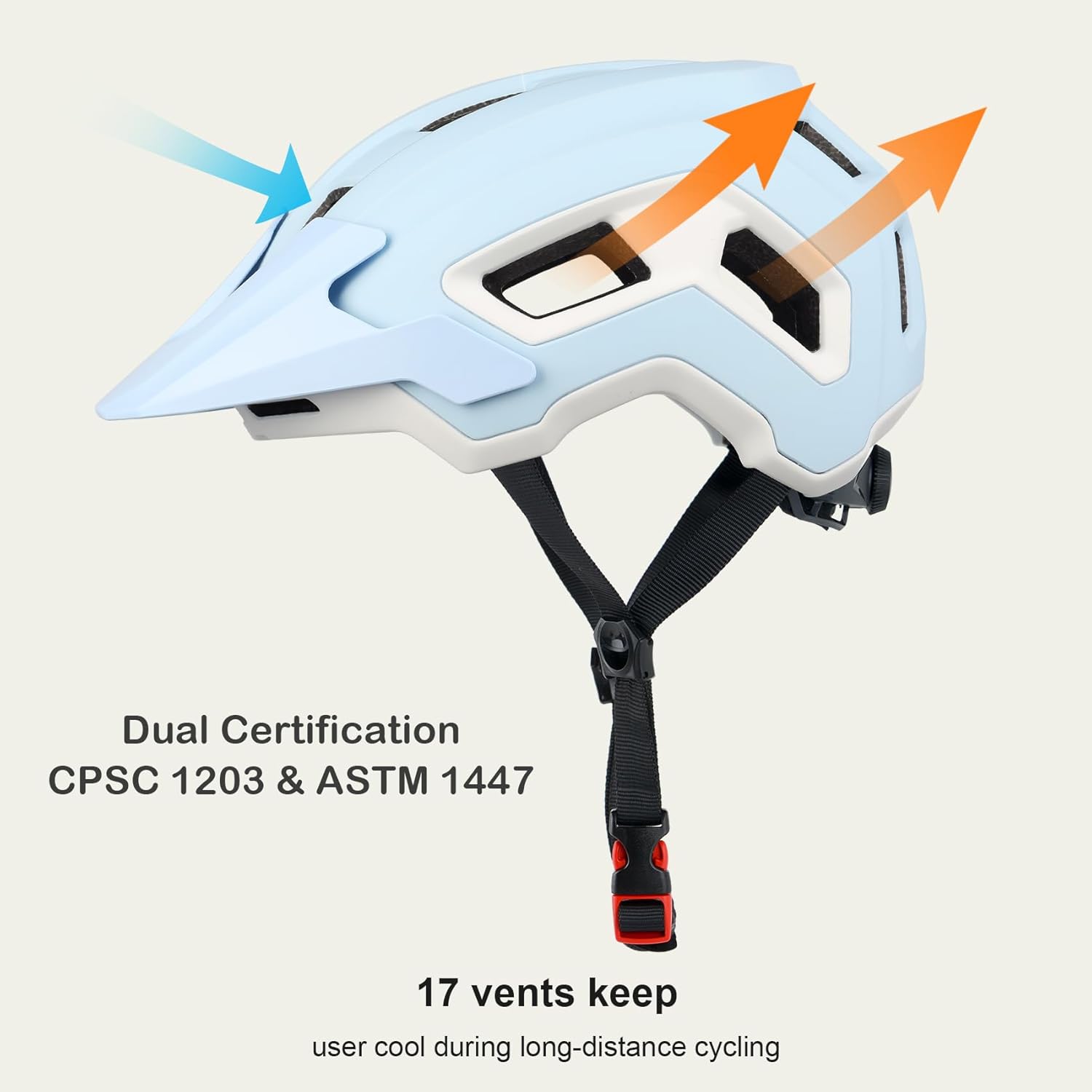 Bike Helmet for Adult & Youth, Lightweight MTB Helmet with Adjustable Visor for Mountain/Road Cycling, 2 Sizes for Men Women Boys Girls