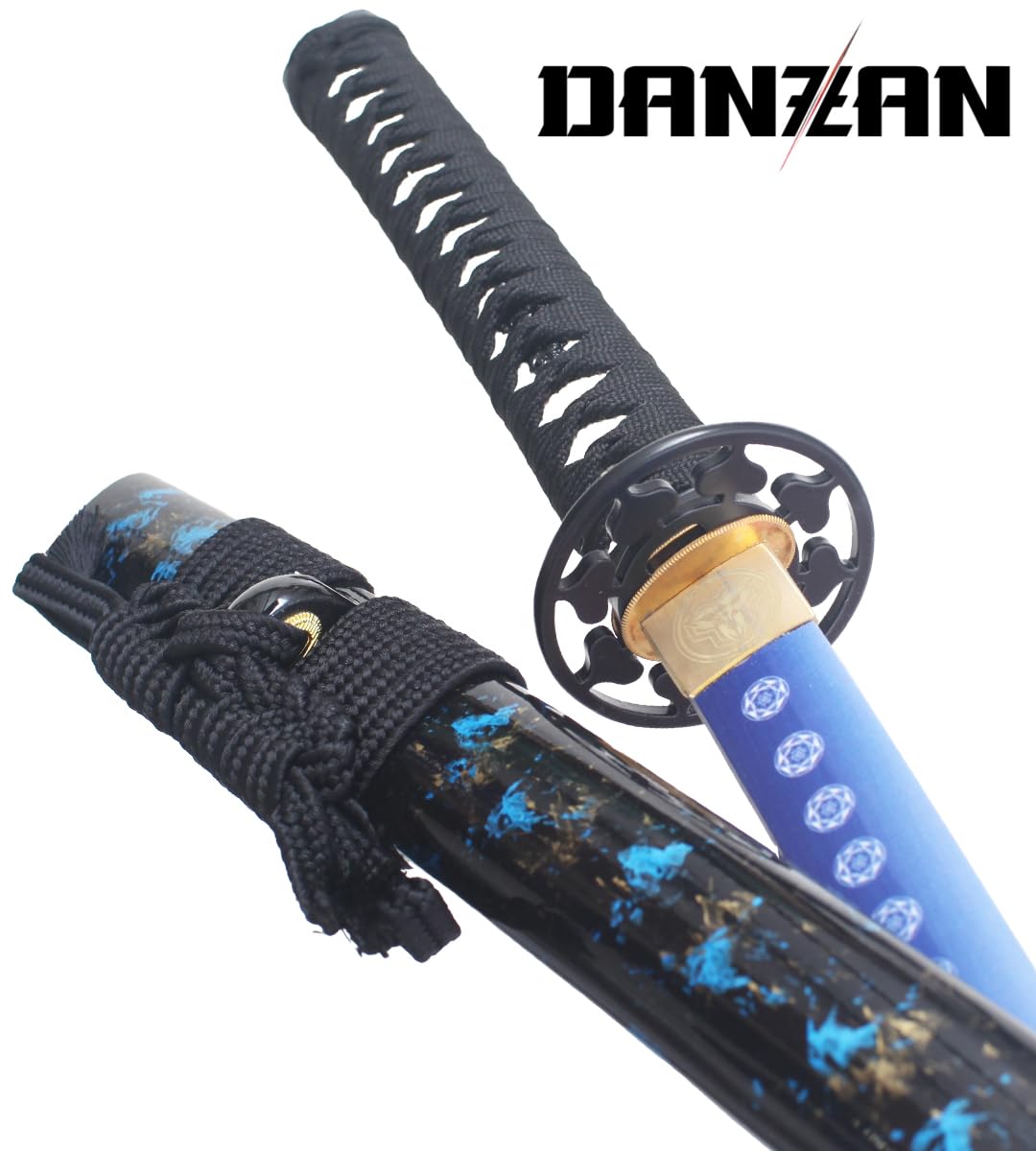 Danzan Katana Blue Moon - Sabre en Bois, Epee Entrainement Japonais - Lame Bois