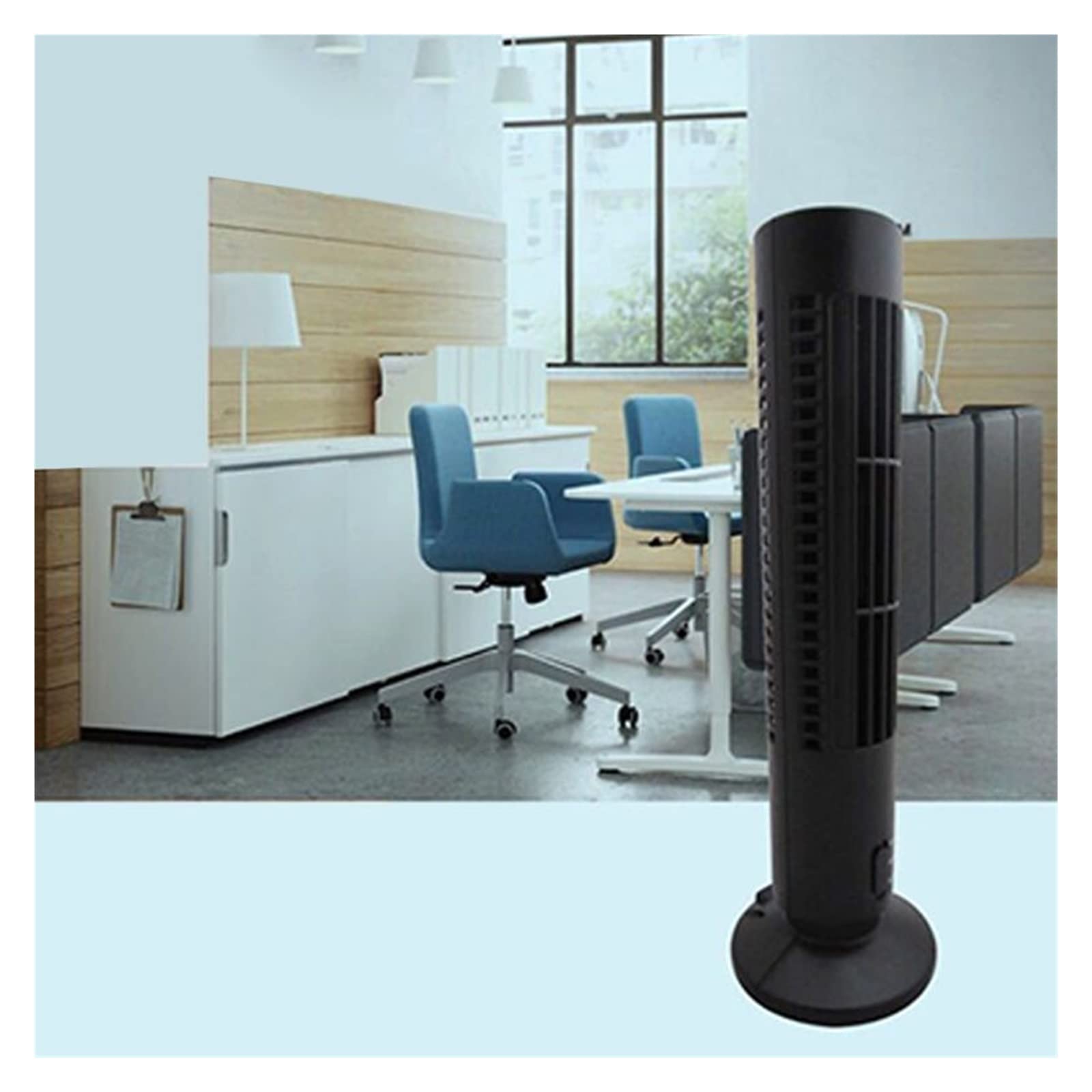 Ventilatore a torre silenzioso senza pale, Mini USB senza lama portatile desktop torre verticale dispositivo di raffreddamento silenzioso Home Office nero bianco(Black)