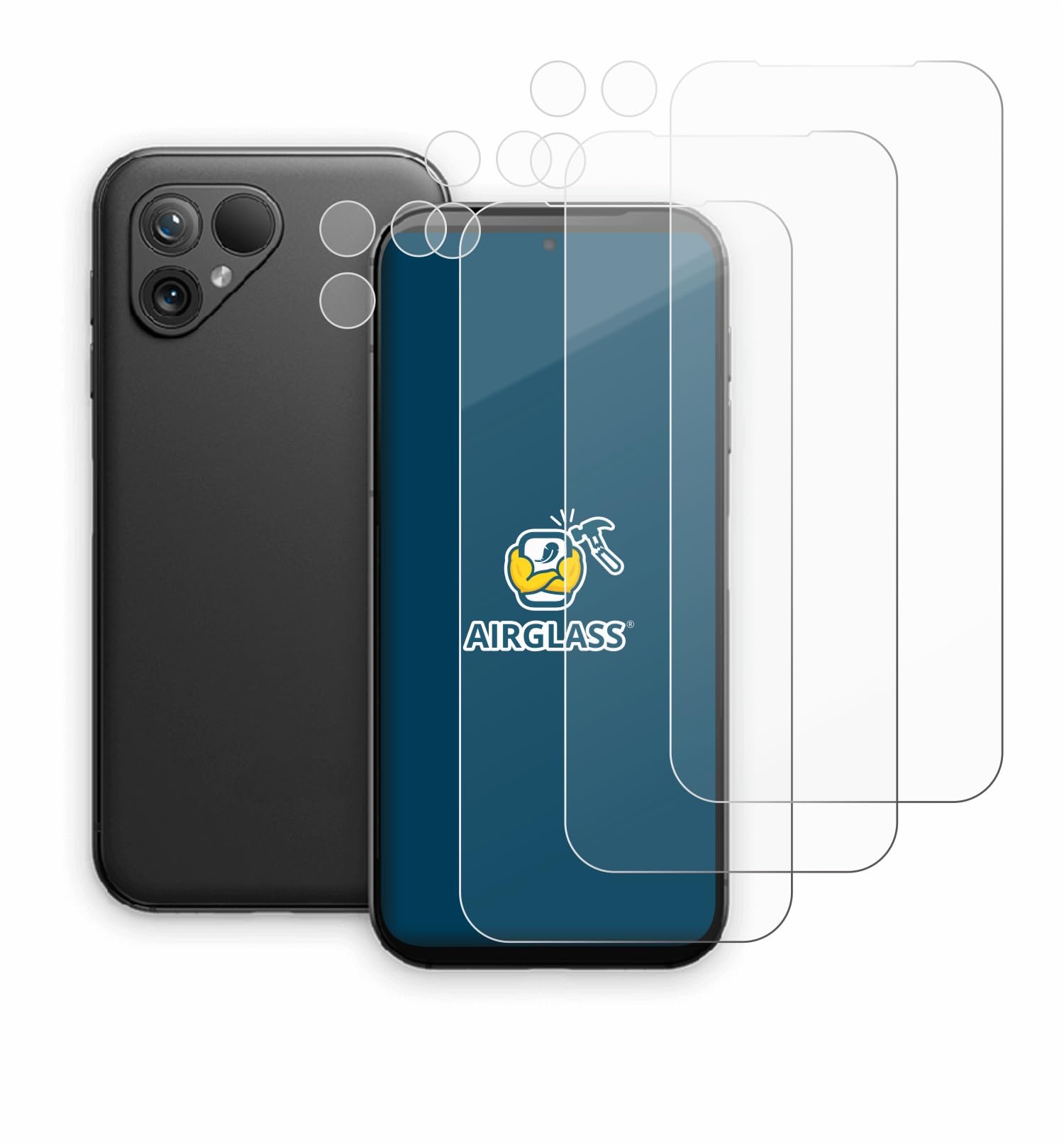 Brotect Pellicola In Vetro Ibrido Per Fairphone 3 (3 Pezzi) – Fronte + Fotocamera – 9H Antigraffio - 3