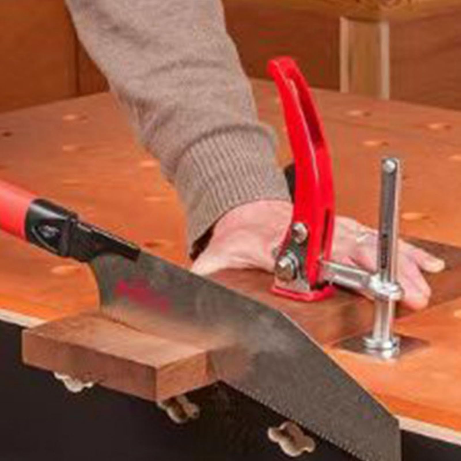 Morsetto da Tavolo a Cricchetto 160 x 60 mm di Bloccaggio Stabile con Binario 13,5 x 6,5 mm, Base 28 mm, Morsetto da Tavolo per la Lavorazione del Legno per MFT e Sistema di Guide