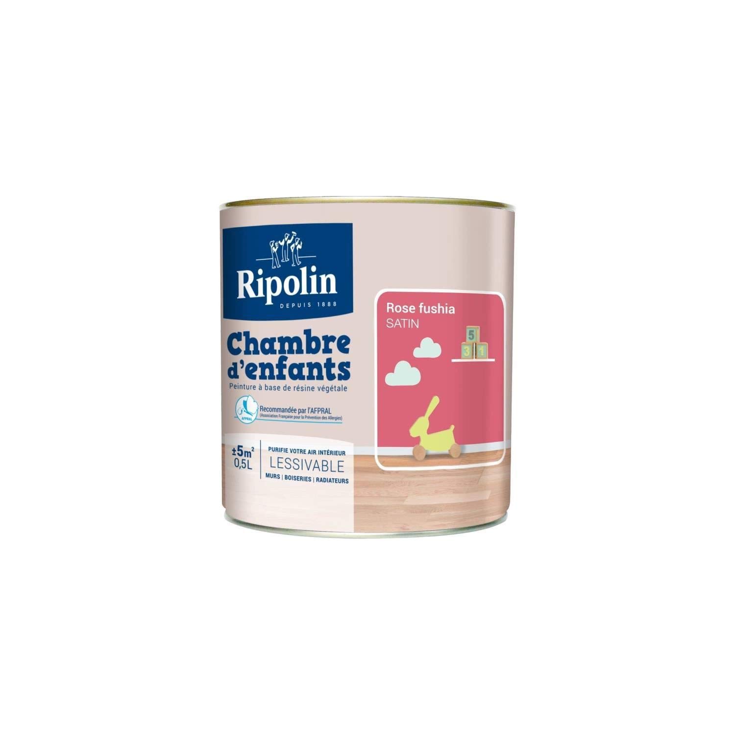 Peinture chambre d'enfant 0,​5L RIPOLIN - Ton: Rose fushia