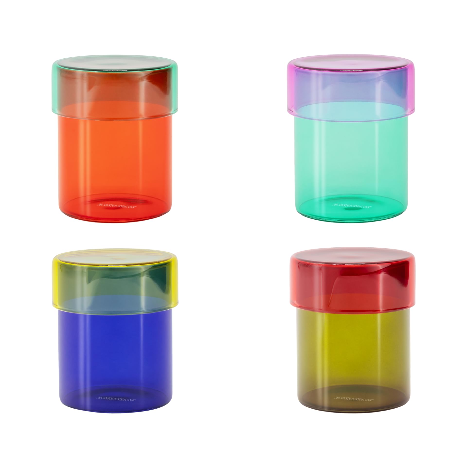 Set di barattoli in vetro Remember Cosima - Set di 4 pezzi in vetro - A 9 cm, Ø 7,5 cm