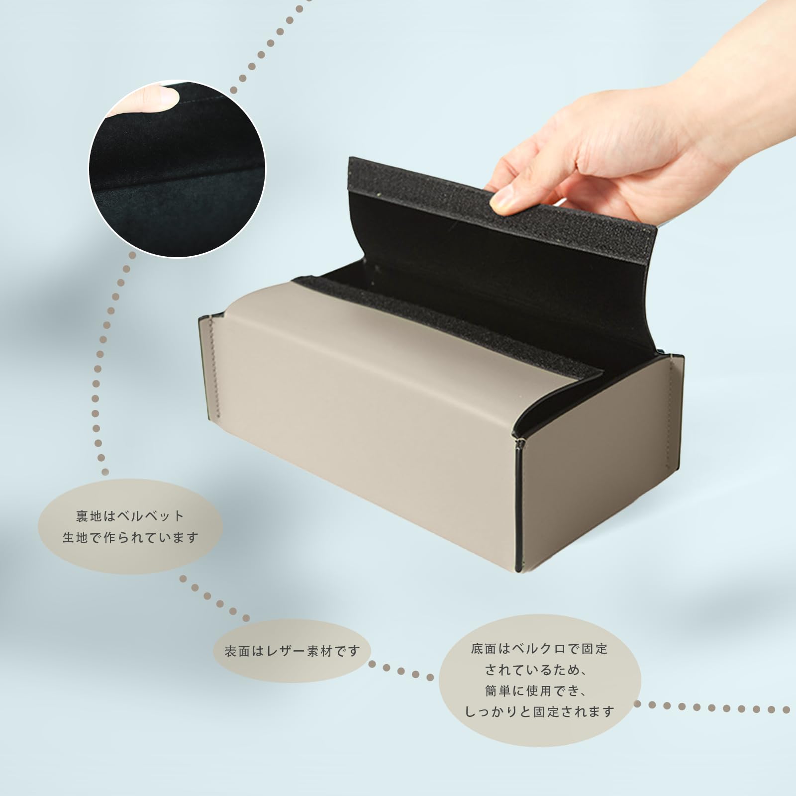 Fafipupieco 卓上ティッシュボックスタワーソフトパックティッシュ高級 PUレザー ペーパータオルケース ティッシュホルダー 家 オフィス 車用 W24.5xD13.5xH8.5cm (グレー)