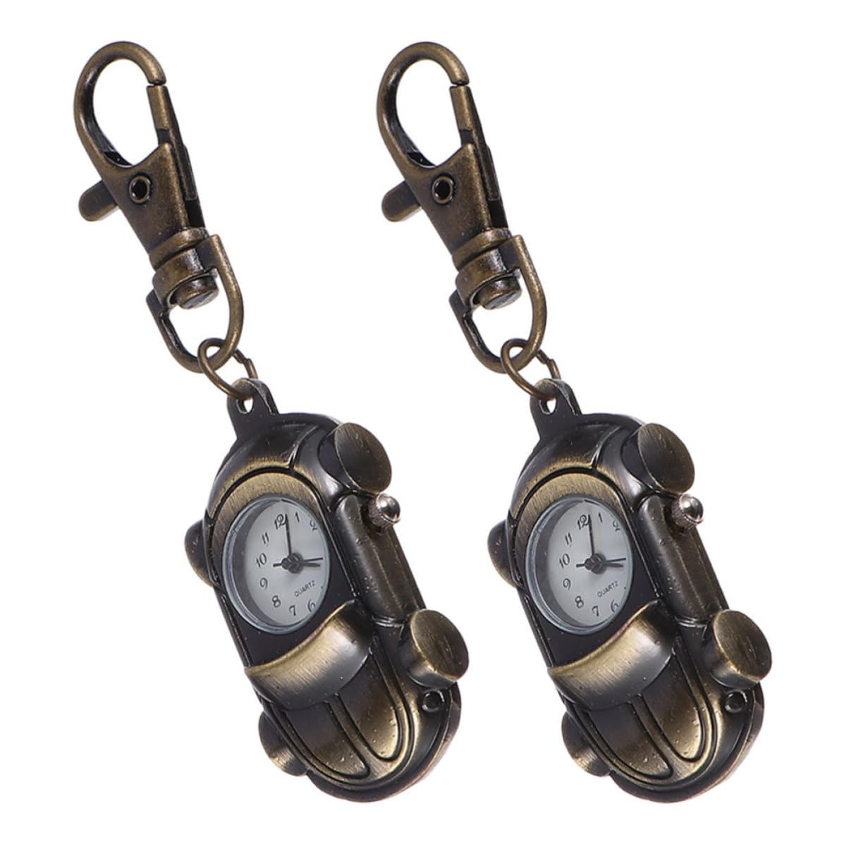 Operitacx 10 Piezas Reloj de Bolsillo Forma de Coche Retro de Titanio Café