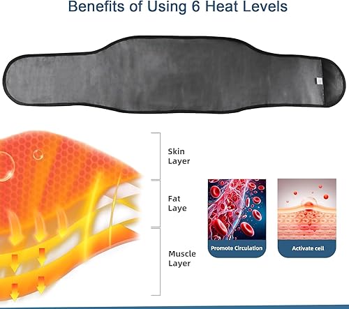 Miniatura 3 de HONGJING Soporte de masaje de luz roja con calor para aliviar el dolor de espalda baja, cinturón masajeador inalámbrico recargable para dolor de