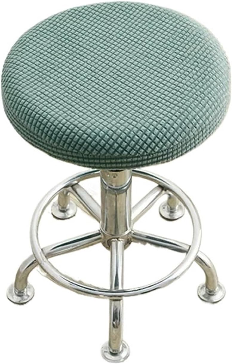 2Pcs Jacquard Chair Covers Slipcover Soft Elastic Round Bar Stool Seat Protector Home Office Decor Cover for Stool(Black)