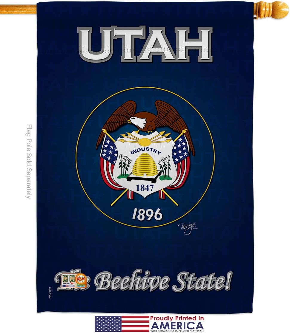 Utah Garden House Flags Set Americana States USA American Territories Republic Country Particular Area Small Decorative Gift Yard Banner Made In 28 X 40