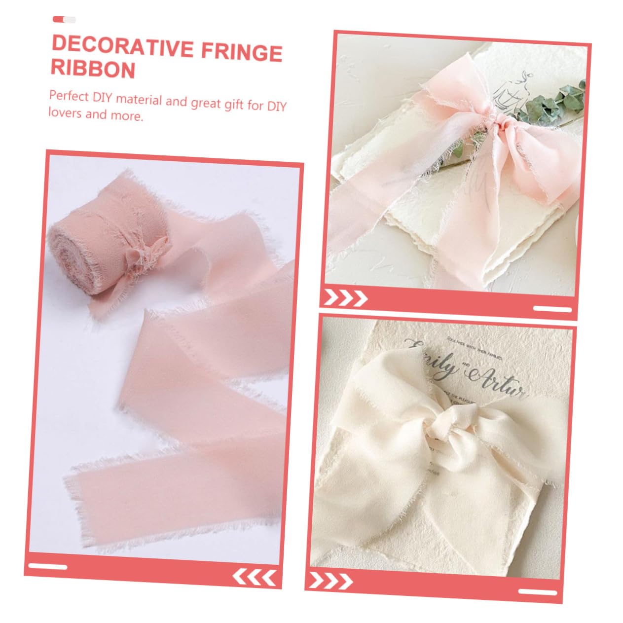 HOMSFOU 8rollen Blütenbänder Für Hochzeiten Von Handgerissenem Fransigem Chiffon Vielseitige Deko-bänder Für Blumensträuße Und Bastelprojekte Pro Breit