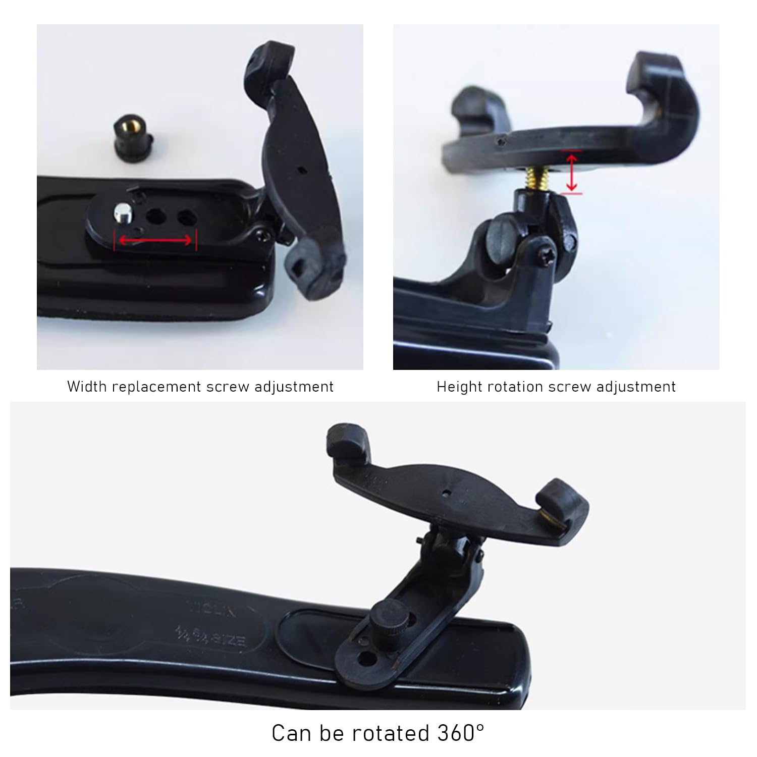 1 support d'épaule de violon, 1 silencieux, support de violon, coussin d'épaule de violon, accessoire de jeu de violon, convient pour violons 3/4 et 4/4