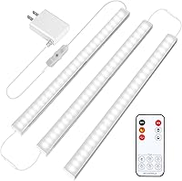 Maylit 3-Pack 12-Inch Ultra-Thin Plug-in Under Cabinet Lights, Dimmable 6000K Super Bright Daylight White for Kitchen Counters & Workbenches
