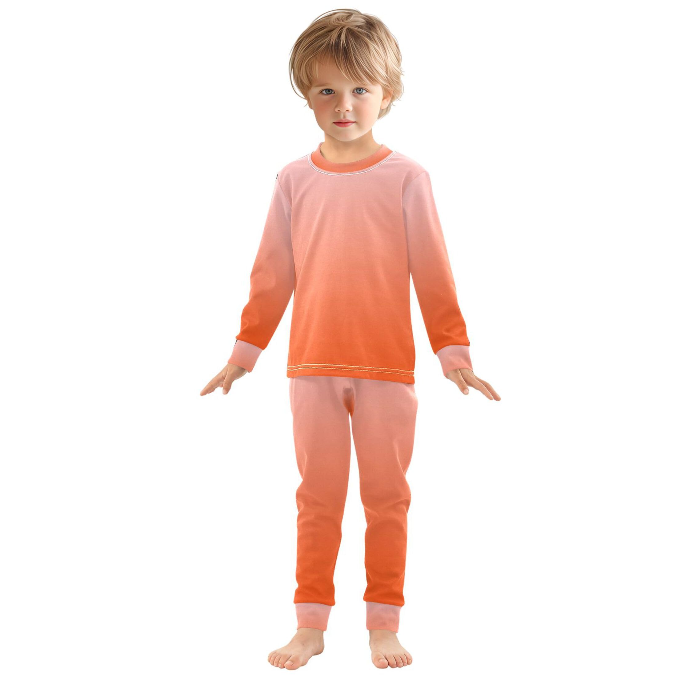 Rosy Brown Red Long Sleeve Pajamas Set Sleepwear Jammies 2pcs Set Pjs Rosy Brown Red 02