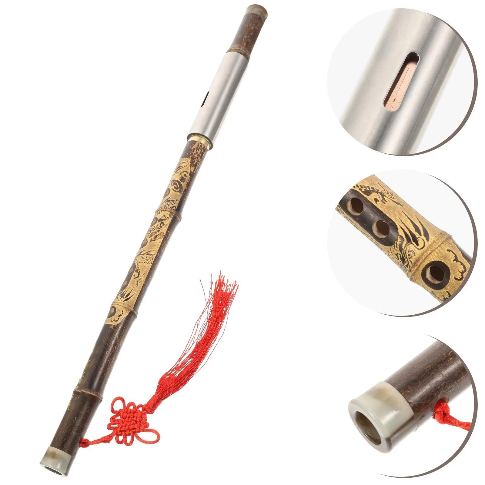 Flauto Bawu Di Bambù In Fa Maggiore - Strumento A Fiato Tradizionale Cinese Portatile Con Borsa E Decorazione