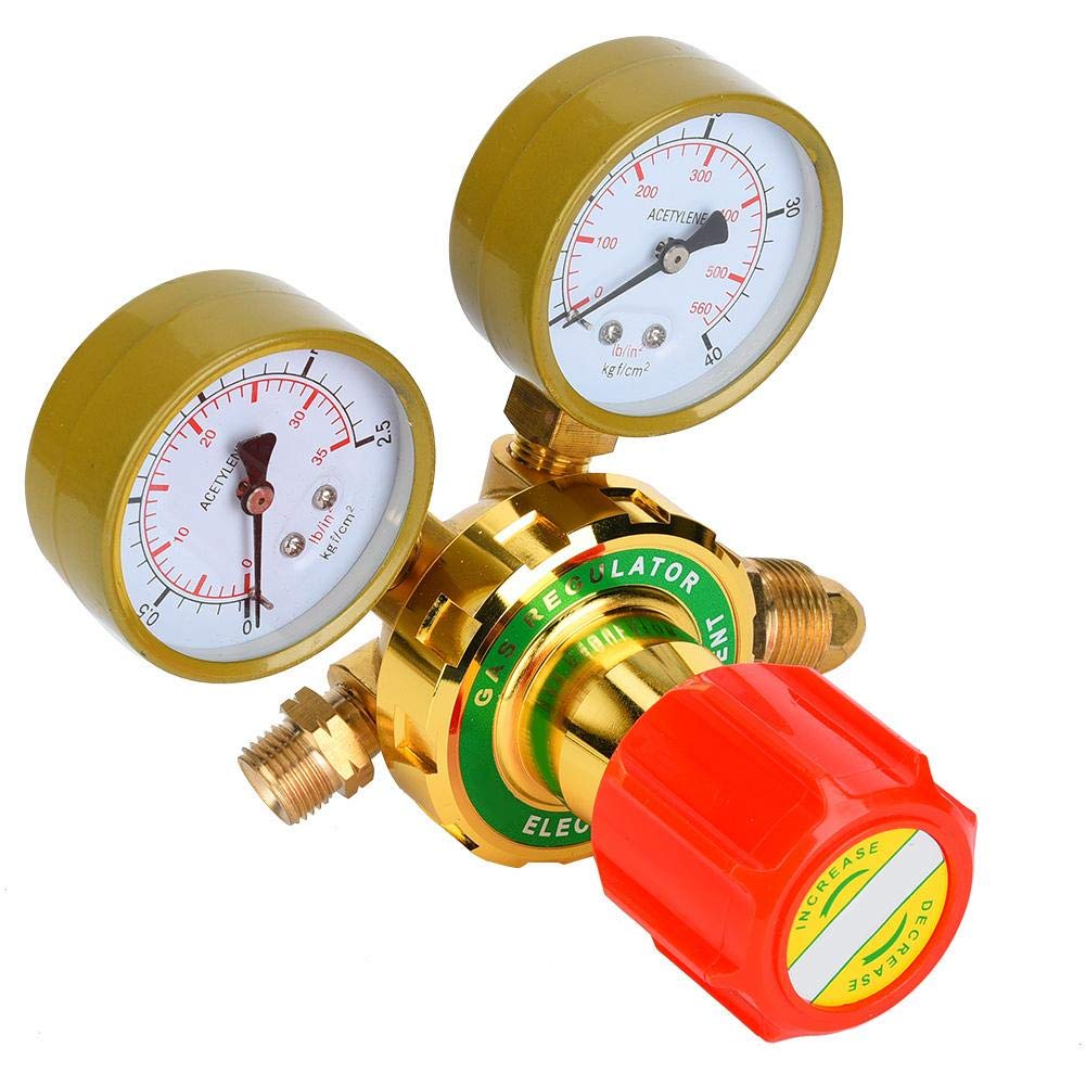 CHICIRIS Régulateur de gaz, WX-YQE-03/60 Manomètre à acétylène Détendeur de gaz à acétylène pour kit de coupe de soudage au chalumeau à gaz G5/8 CGA580(Régulateur de gaz)