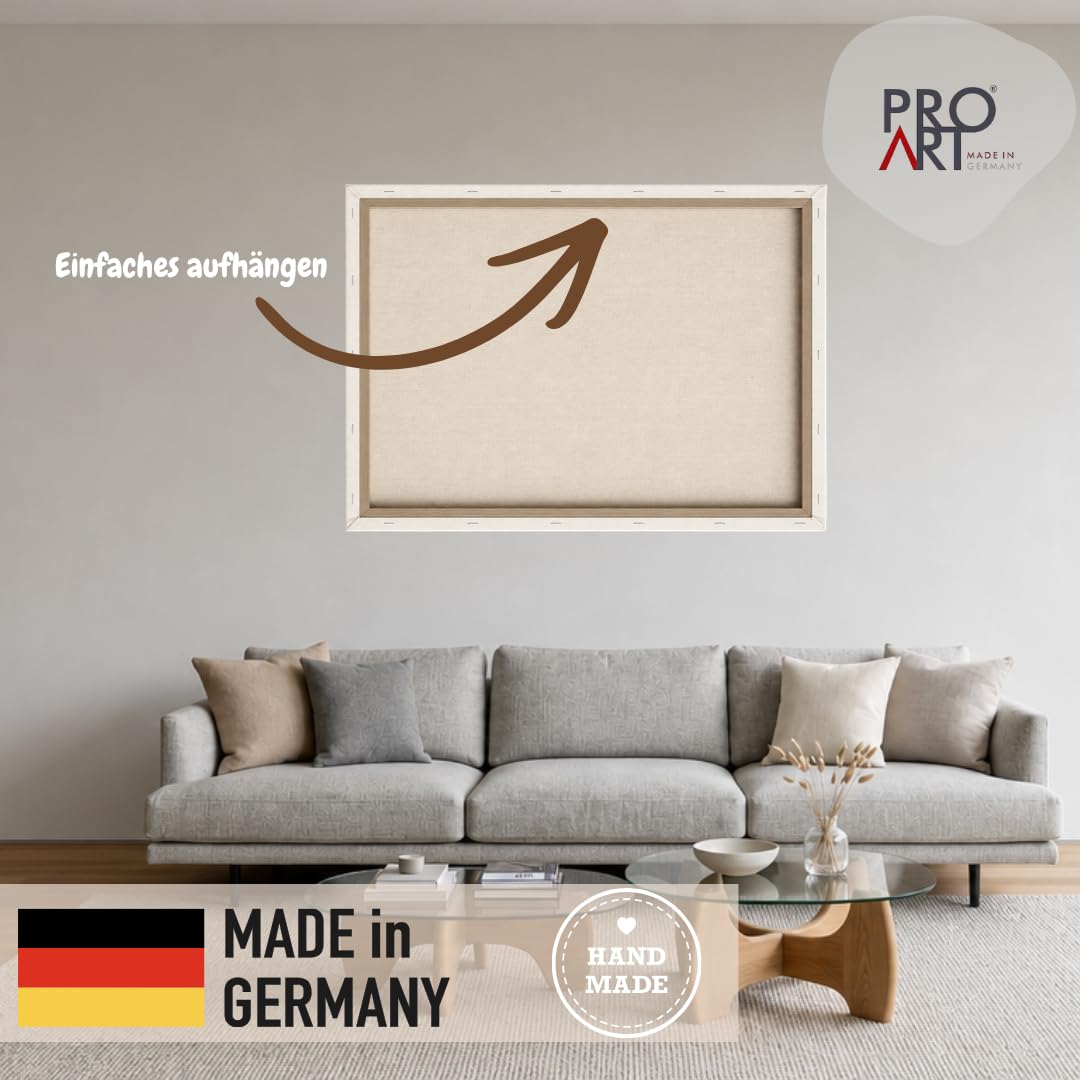 Pro-Art Leinwand Bilder 60x80 cm Abstrakt Beige Braun Modern Wandbilder Wohnzimmer hochwertiger Druck handgefertigt in Deutschland