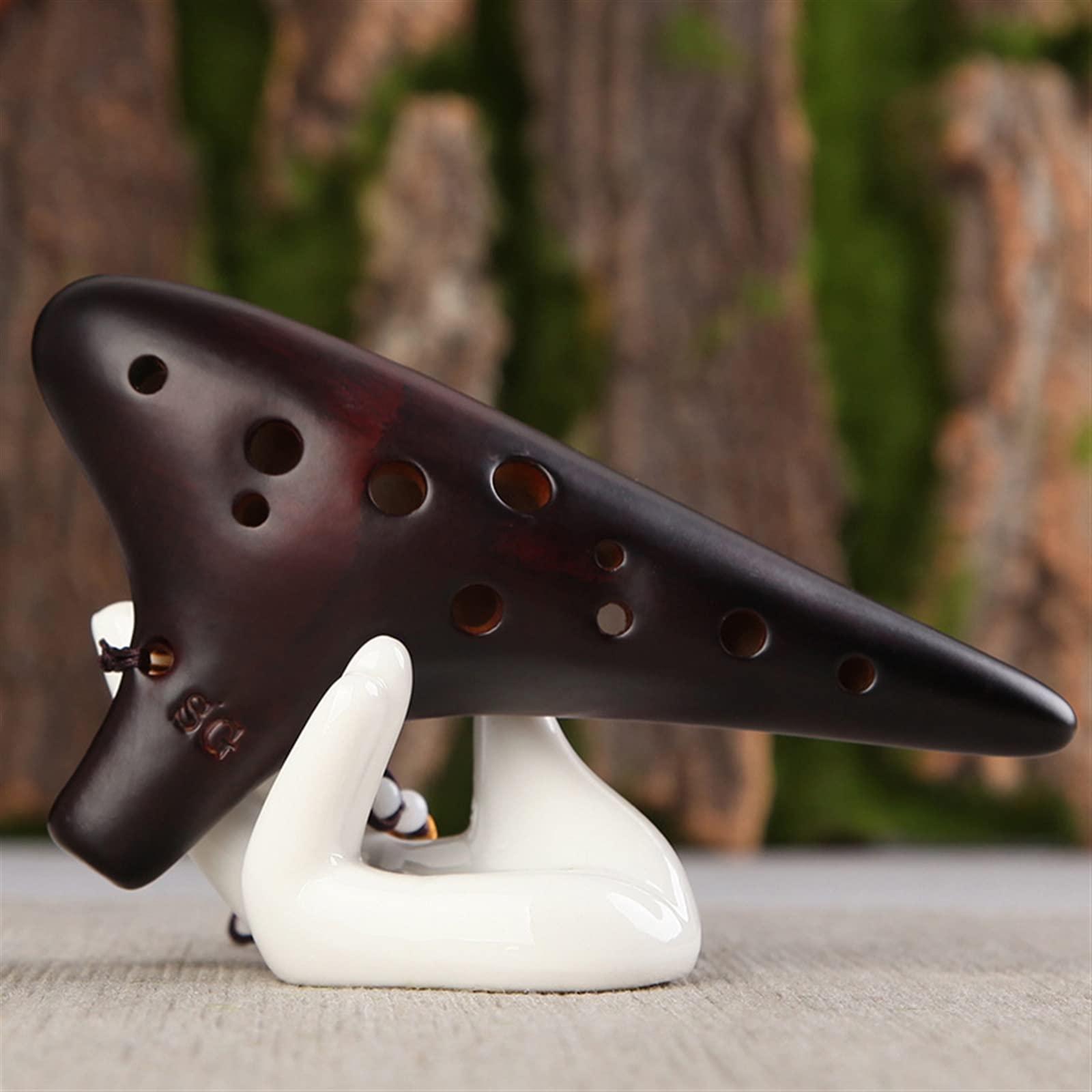 TSTS Instrument De Musique Ocarina G-Tune Aigu À 12 Trous Instrument À Vent Débutant en Céramique Fumée Ocarina Étudiant Ocarina Enfant