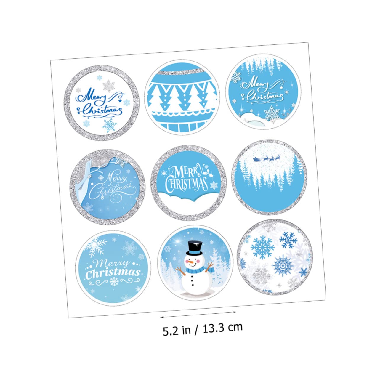 100 Fogli Adesivi natalizi adesivi per regali da forno con sigillo avvolgente stickers scrapbooking per pacchetti etichette adesive fai da te di tenuta Blue VILLCASE