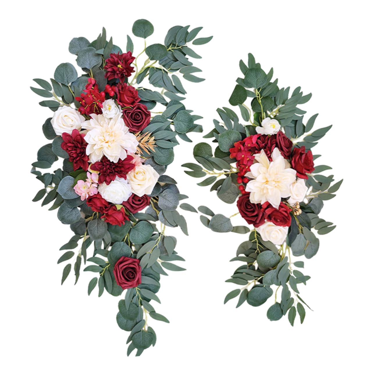 Alipis 2 Stück Hochzeitsgirlande aus Seidenstoff für Hochzeitsfeiern | Blumendekoration, Hintergrunddeko für Verschiedene Räume, Leicht und Flexibel Installierbar