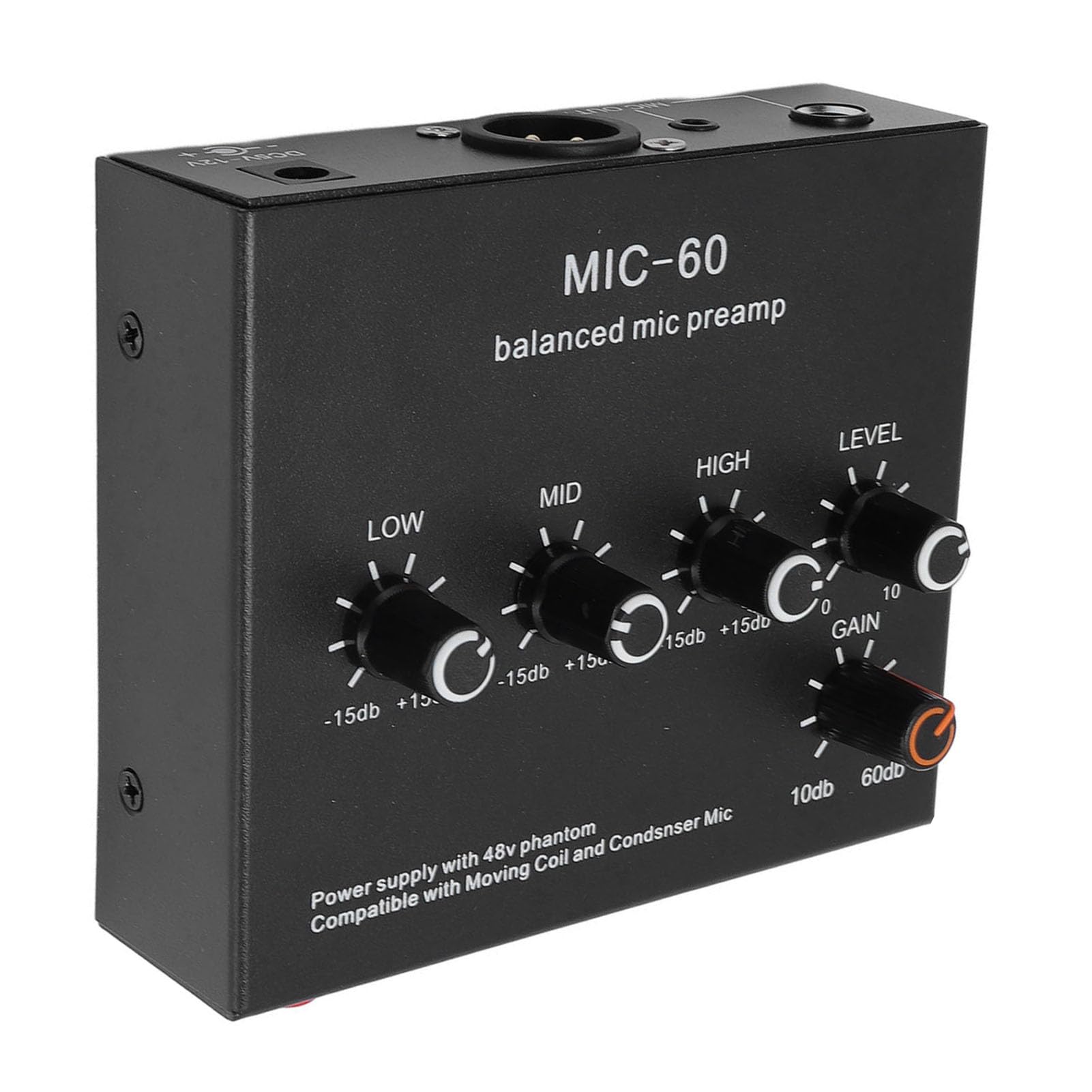 Aoresac Préampli Microphone Gain 60 DB Alimentation 48 V 3 Canaux (Prise