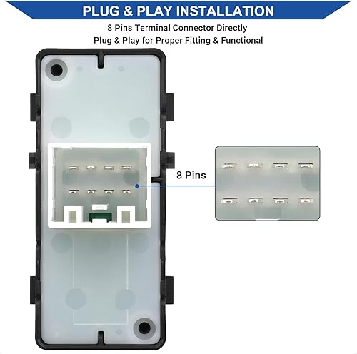 Miniatura 4 de Control de interruptor de ventana lateral del pasajero compatible con Chrysler 200/300/Aspen/Cirrus/Sebring, Dodge