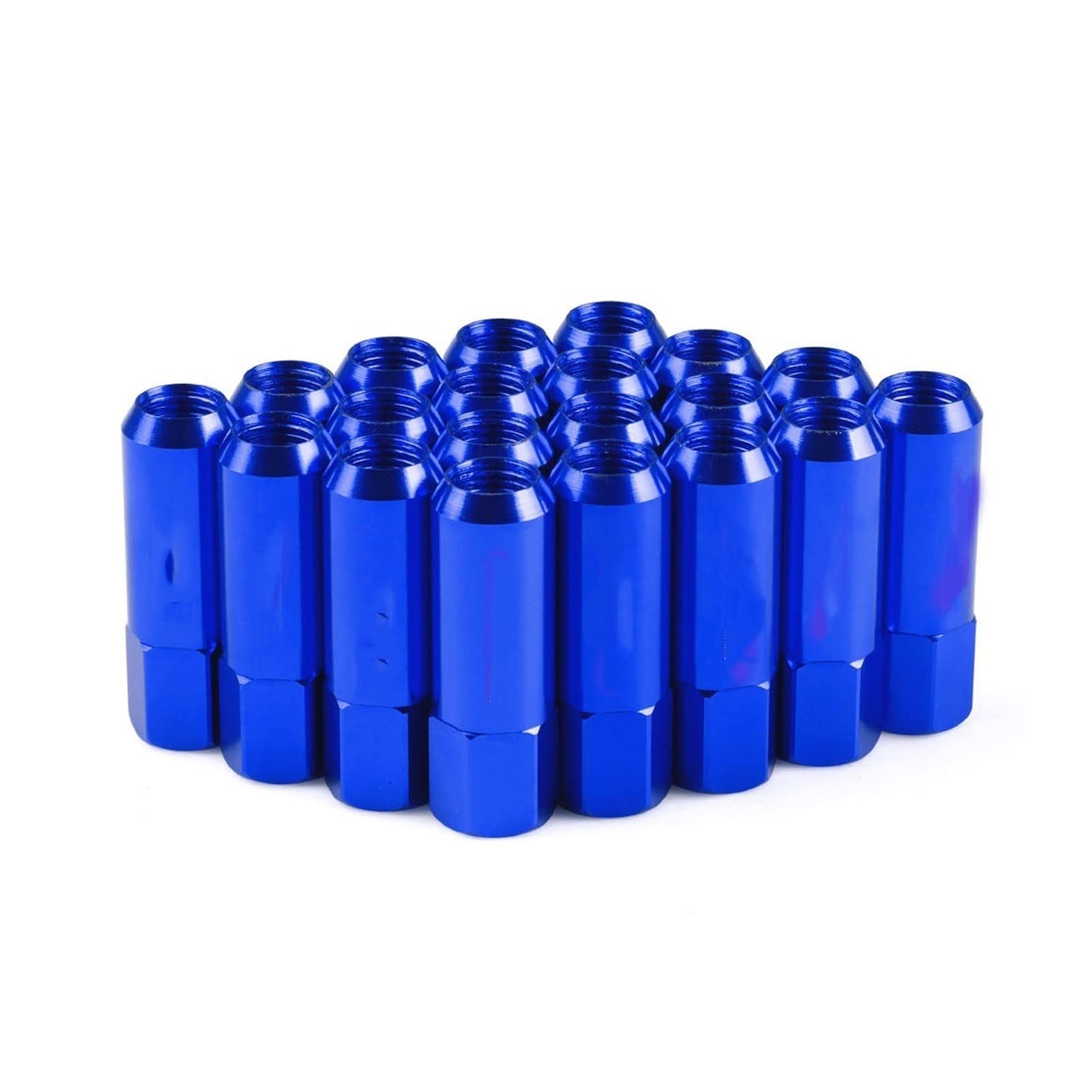 60 mm M14 x 1,5 nakrętki nowe 20 sztuk Racing Nakrętki kół Śruba aluminiowa nakrętka do kół M14X1.5 YC101006 (Blu)