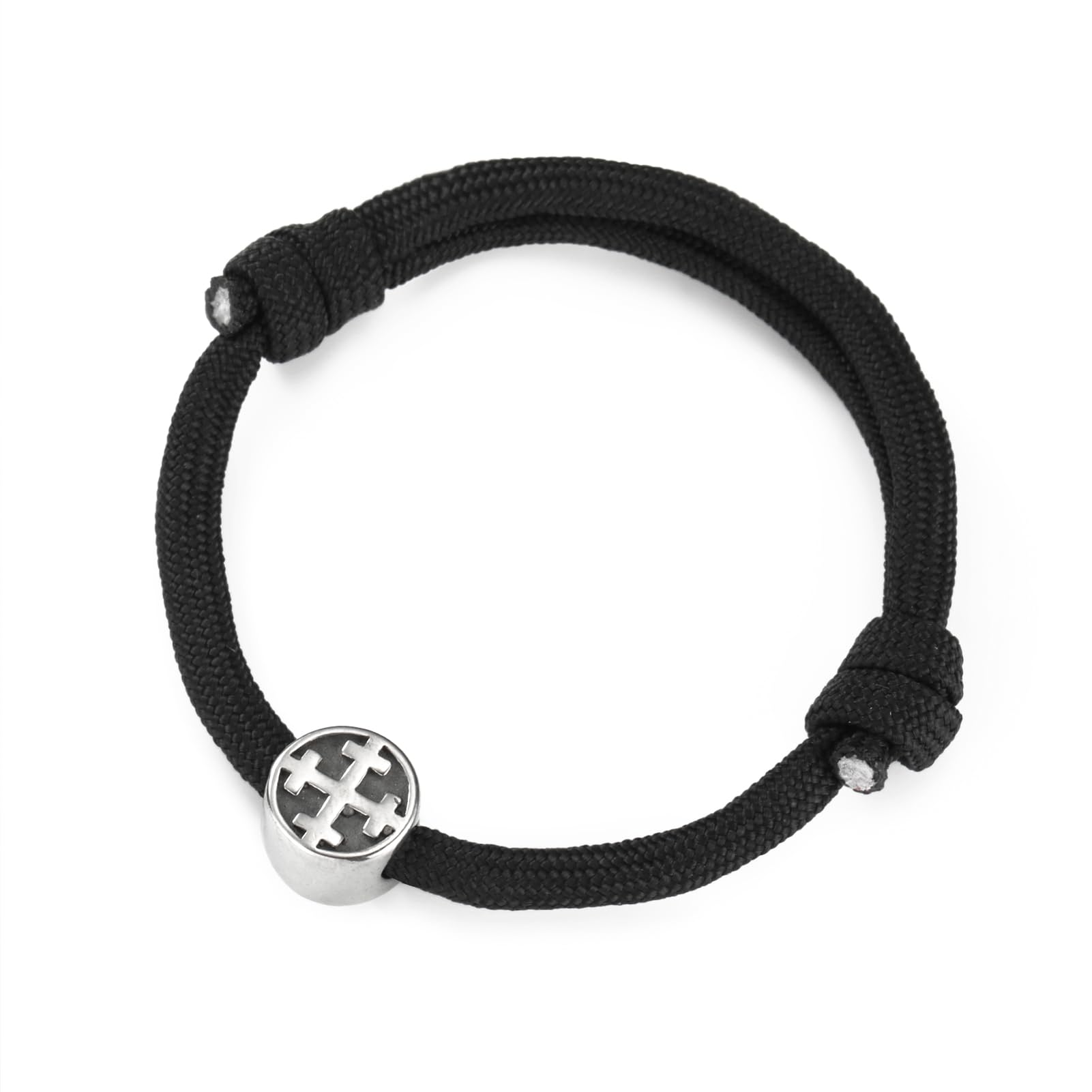 Jerusalem Cross Bracelet Rope Cross Adjustable Rope Bangle Men's Handmade Wrist Arm ring Paracord Bracelet Jewelry For Men