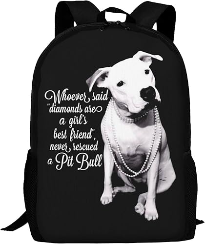 Mochila con patrón de zorro galaxia, ligera, para la escuela, universidad, casual, para estudiantes, viajes, laptop, 17 pulgadas, Pit-bull Terrier