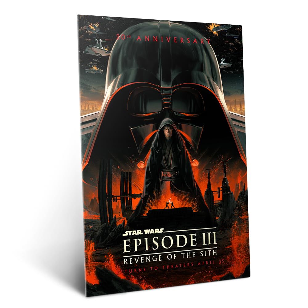 Displate Poster in metallo Star Wars – La vendetta dei Sith 20° compleanno – Episodio III Saga Galaxie – Regalo da collezione – Decorazione da parete Premium Poster di film – 32 cm x 45 cm