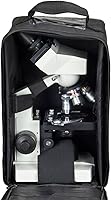 Vista 3 de OMAX 40X-2500X Microscopio LED compuesto con binoculares de laboratorio biológico, con estuche de vinilo para transporte.