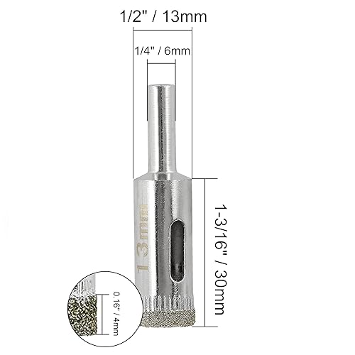 Miniatura 9 de Jamiikury Brocas de sierra de agujero de diamante de 7-14 pulgadas, sierra de agujero de vidrio para azulejos adecuados para baldosas de vidrio de