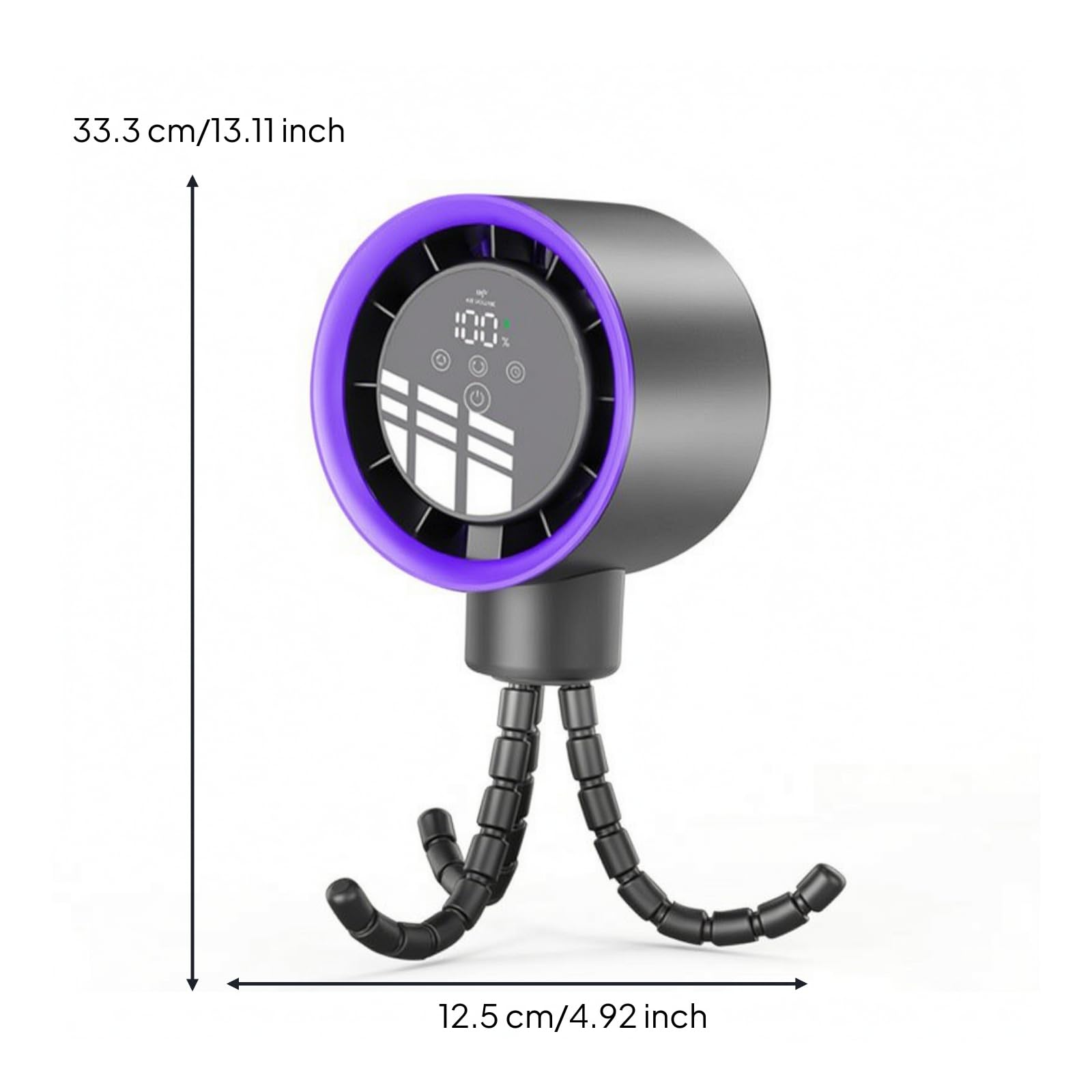 Baoblaze Ventilador para Cochecito Bebé con Soporte Segmentado Ventilador Portátil Ventilador Recargable Ventilador Silencioso Fácil de y Fijar sin Volumen, Gris Oscuro