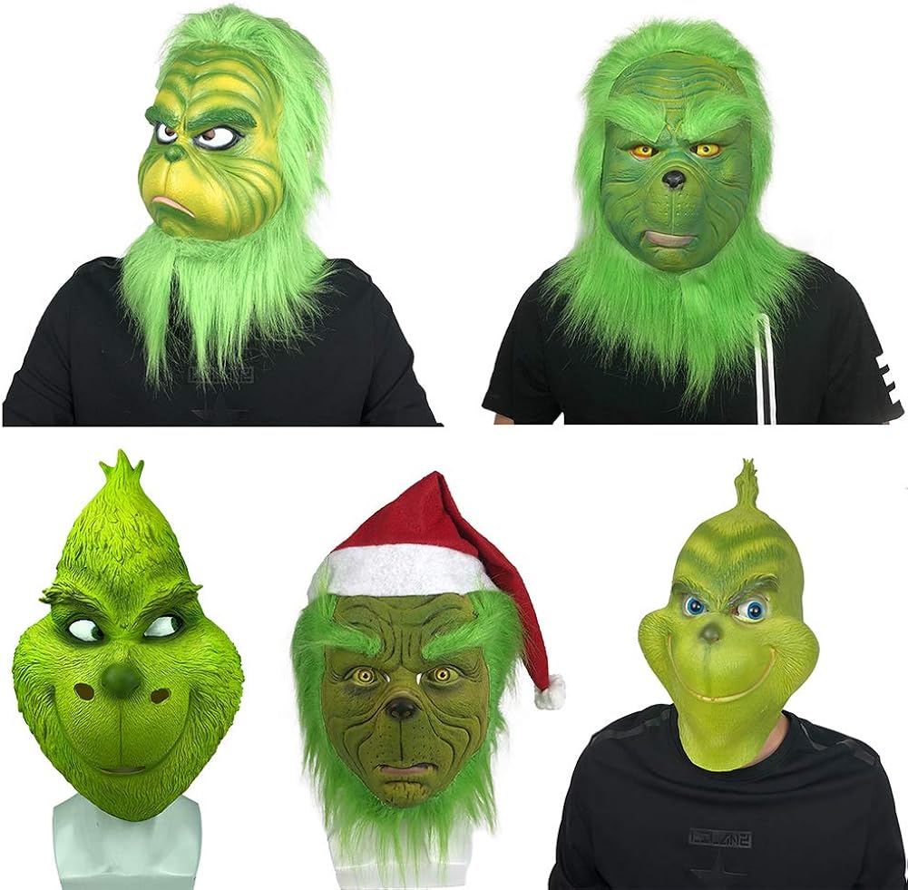 Miniatura 6 de Aoibox - Máscara de látex con diseño de monstruo verde