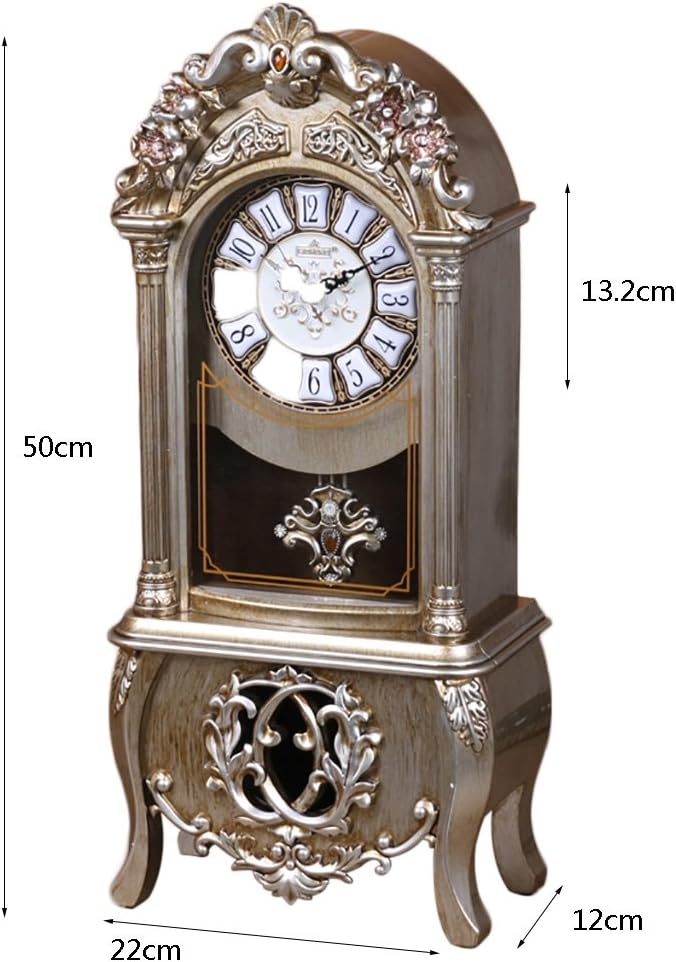 Desk Clock and Shelf Clock Vintage Retro Mantel/Mantle Rhythm Clock with Pendulum Movement