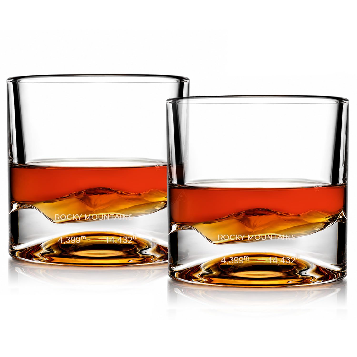LIITON Rocky Mountains Whiskey Glasses, Set of 2, 10oz, Bourbon Glass — image 1