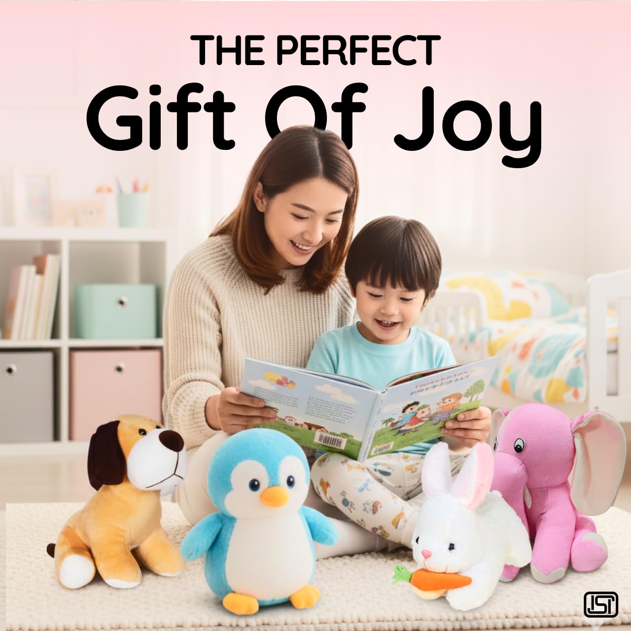 Future Shop Pack of 4 Elegant Soft Toys Combo Set Appu Elephant (25 cm), Penguin(20 cm), White Rabbit(28 cm), Setting Dog Mini (25cm) for Kids. 2